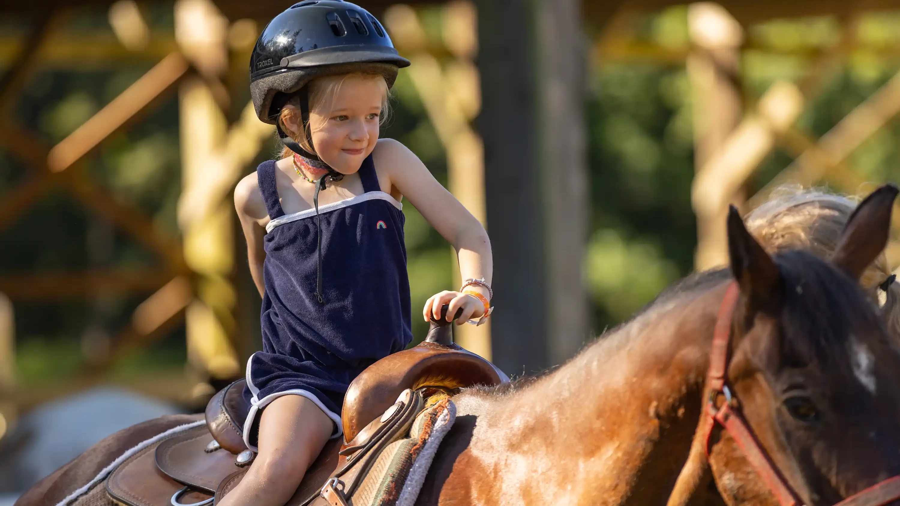 CRISTA Camps Military Camp - Happy Girl Riding Horse