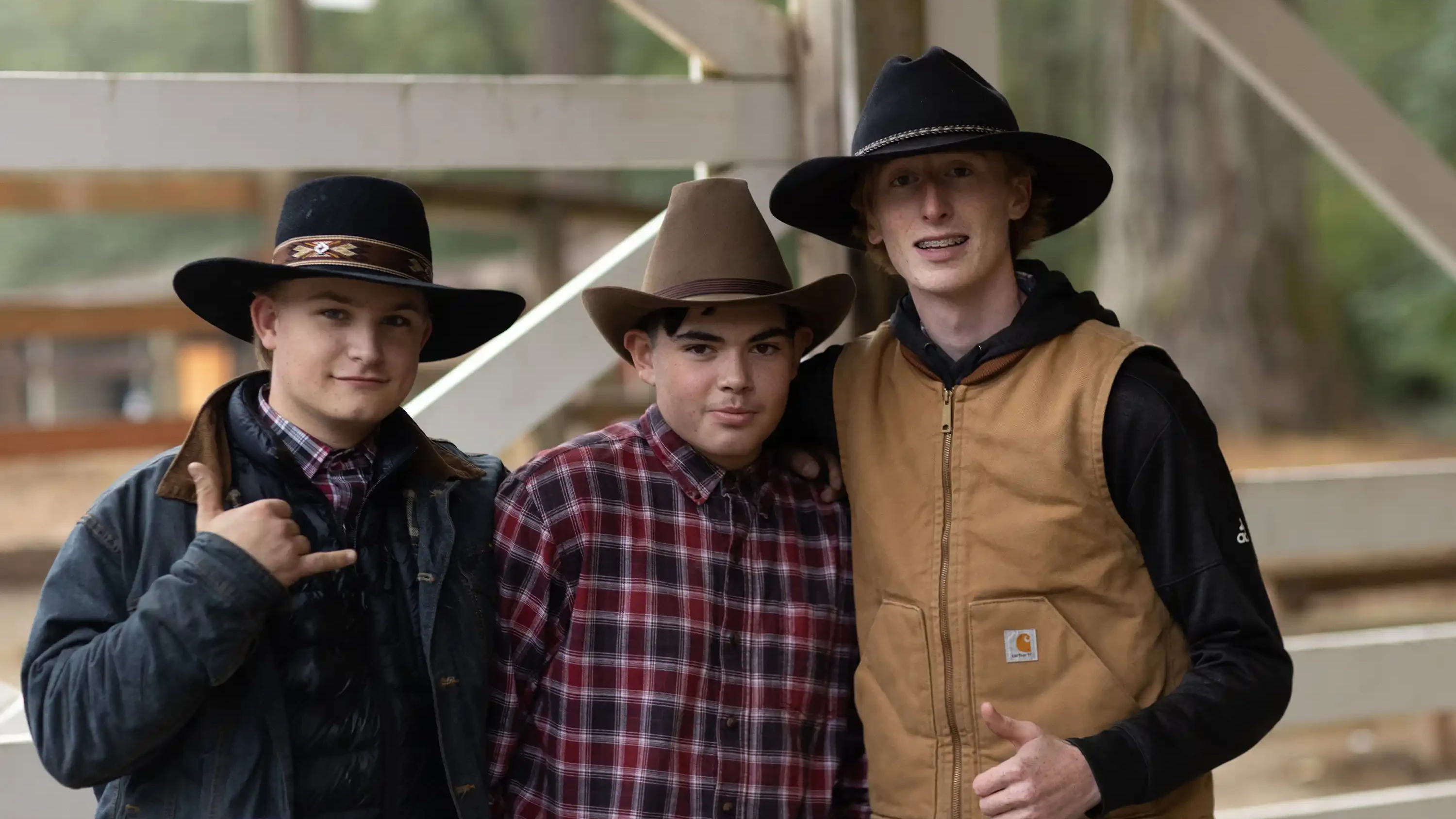 Miracle Ranch - Christian Horse Camp - Counselors wearing cowboy hats